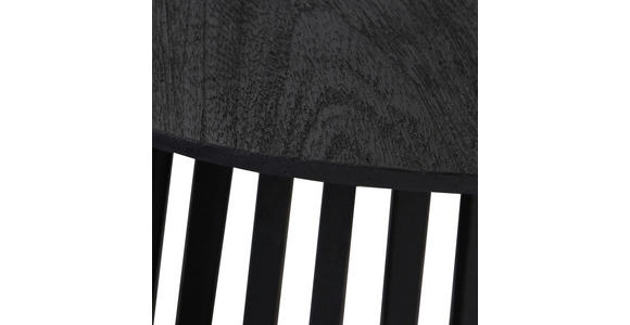 BEISTELLTISCH Mangoholz massiv rund Schwarz  - Schwarz, LIFESTYLE, Holz (70/70/45cm) - Landscape