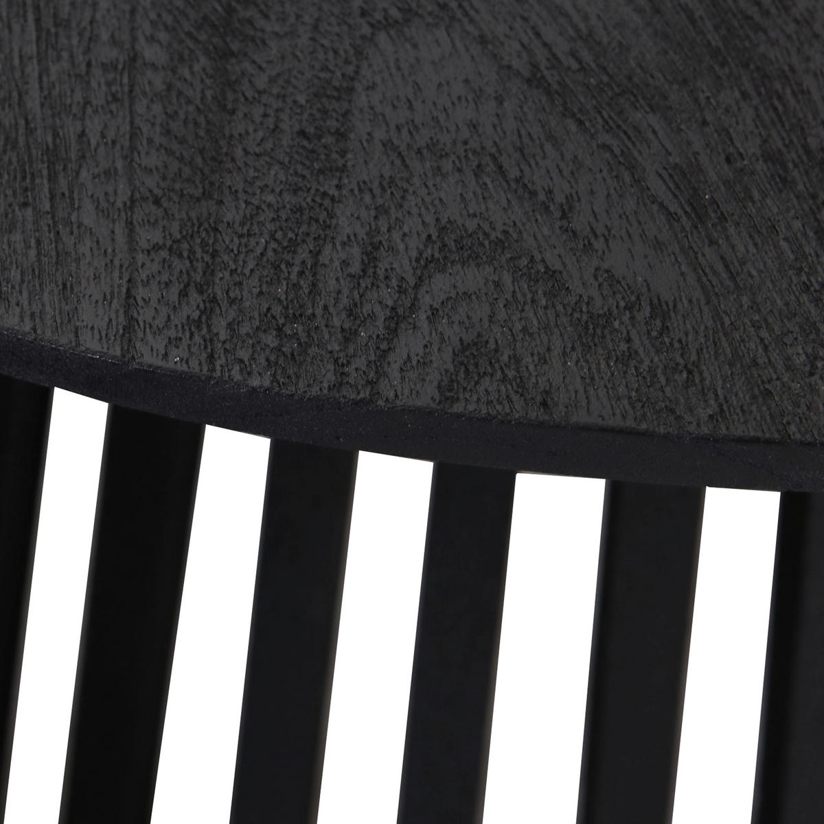 BEISTELLTISCH 70/70/45 cm Mangoholz massiv Schwarz rund  - Schwarz, LIFESTYLE, Holz (70/70/45cm) - Landscape