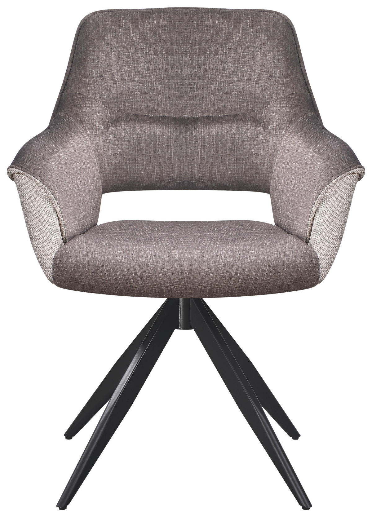 ARMLEHNSTUHL  in Eisen Samt, Webstoff  - Beige/Schwarz, KONVENTIONELL, Textil/Metall (62/86/64cm) - MID.YOU