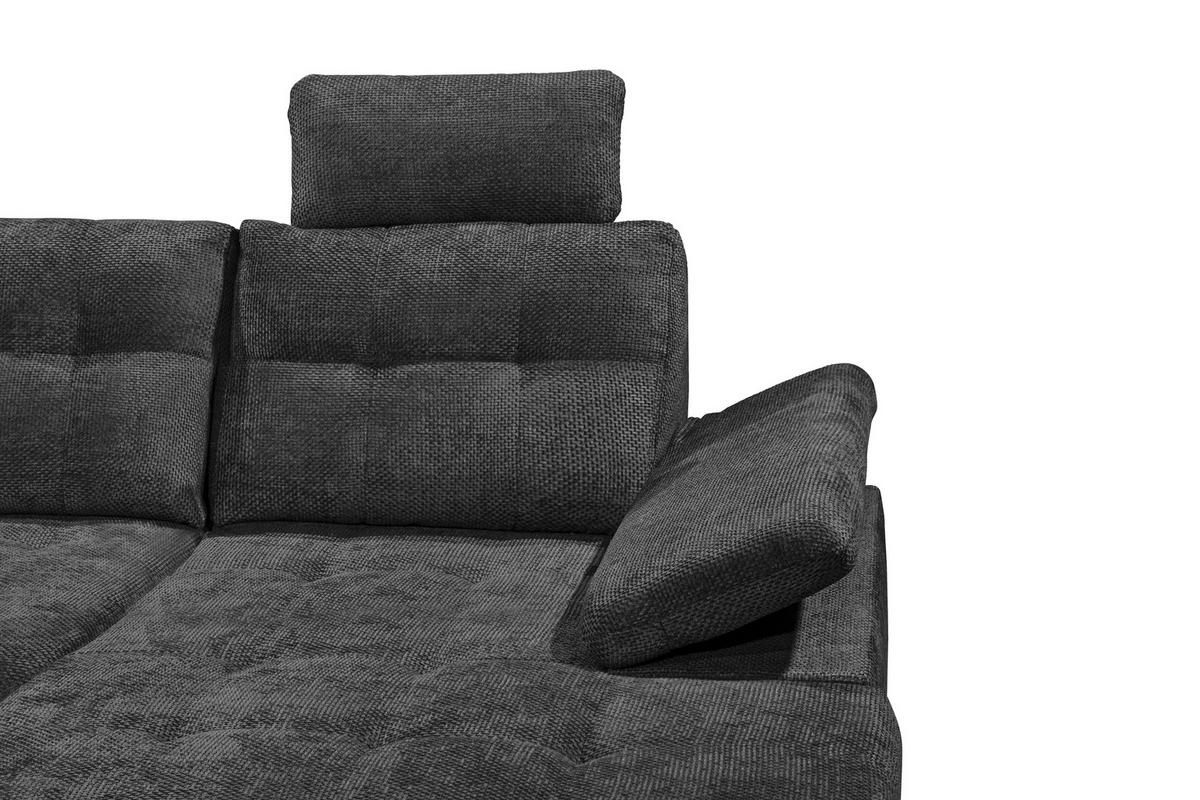 WOHNLANDSCHAFT RONDA Schwarz Webstoff  - Schwarz, Basics, Kunststoff/Textil (218/324/170cm) - Livetastic