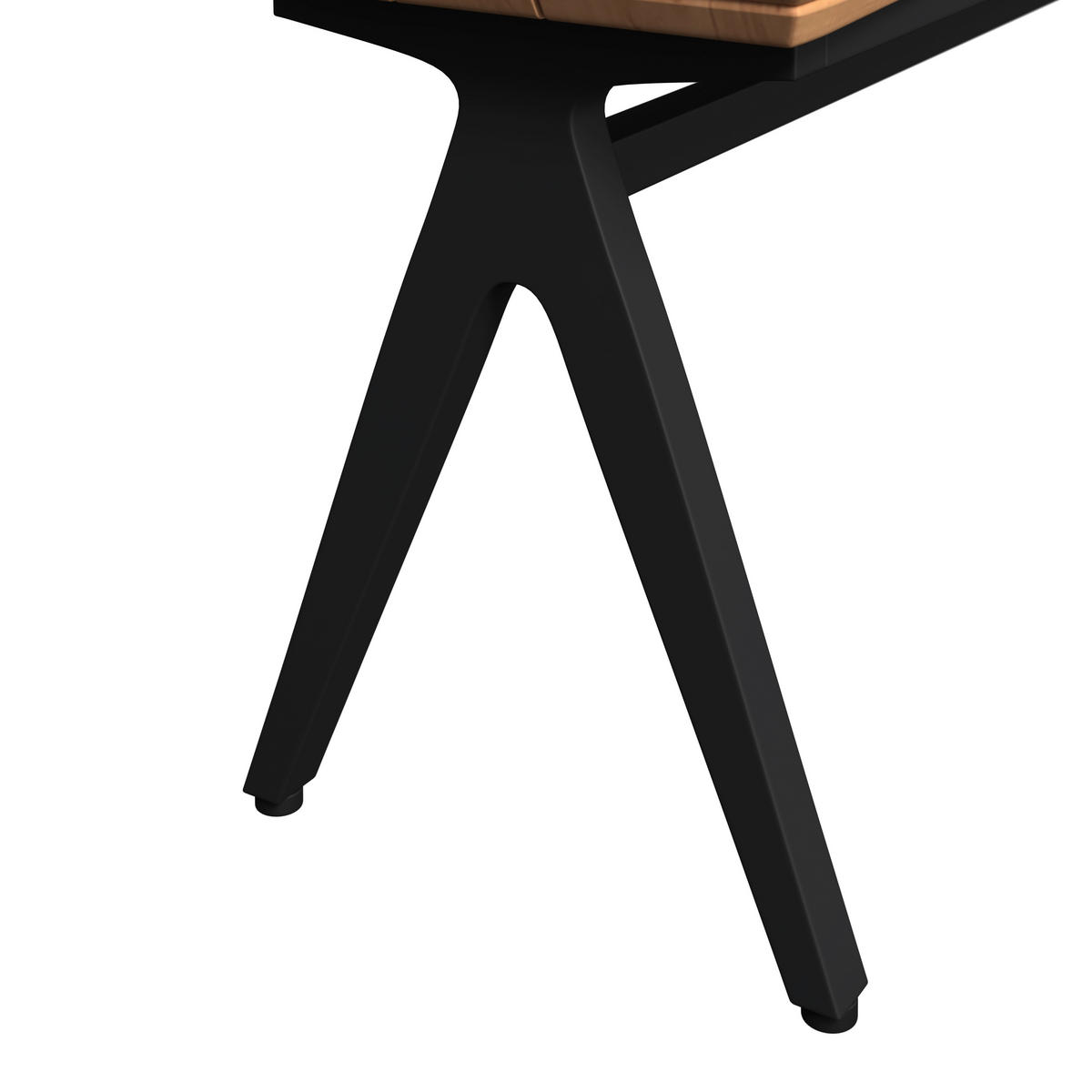 GARTENBANK 180/45/38 cm Teakholz  Stahl  - Schwarz/Teakfarben, MODERN, Holz/Metall (180/45/38cm) - Ambia Garden