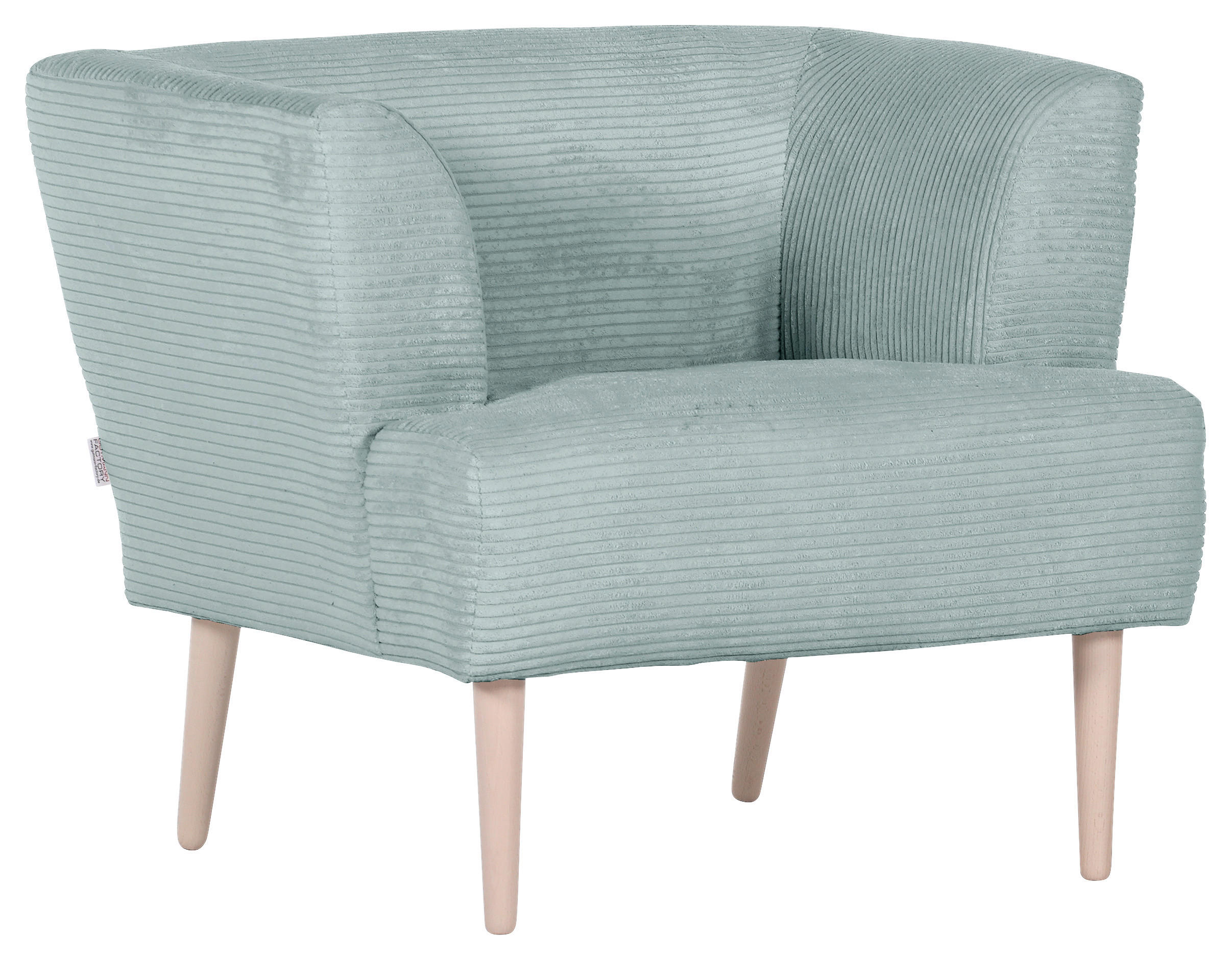 SESSEL Cord Mintgrün    - Buchefarben/Mintgrün, Design, Holz/Textil (85/71/80cm) - Hom`in