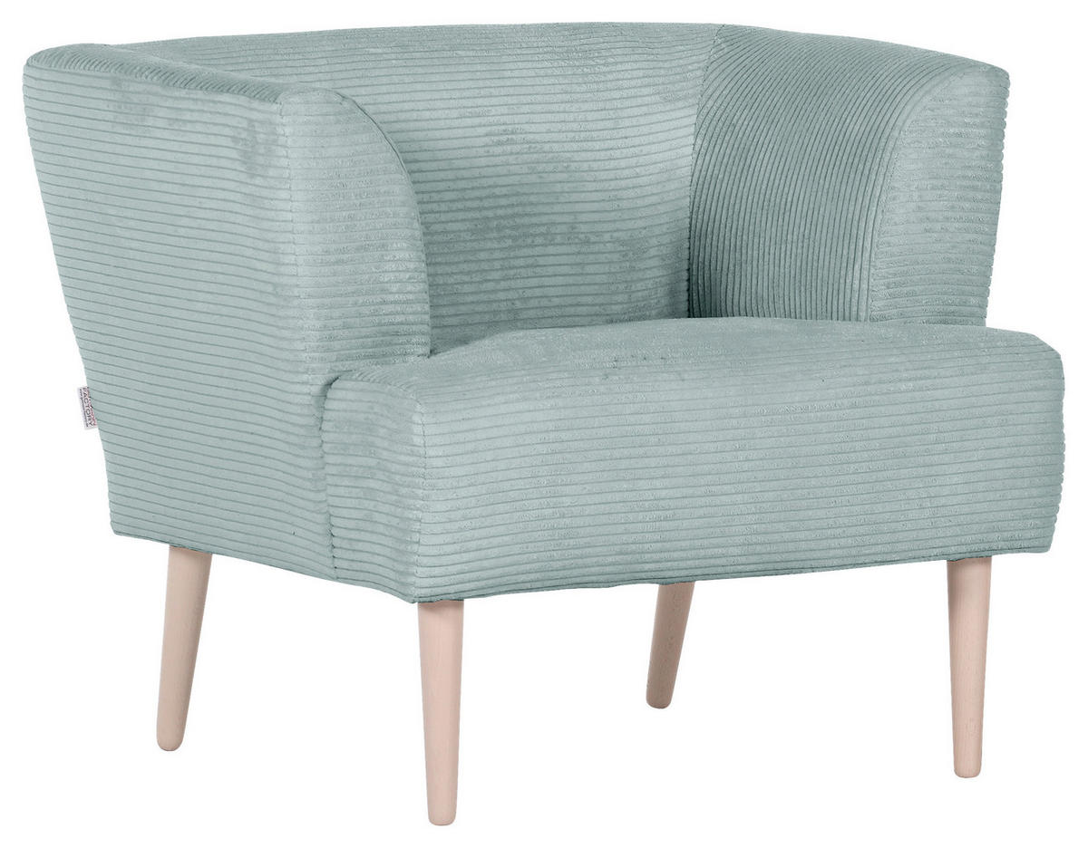 SESSEL Cord Mintgrün    - Buchefarben/Mintgrün, Design, Holz/Textil (85/71/80cm) - Hom`in