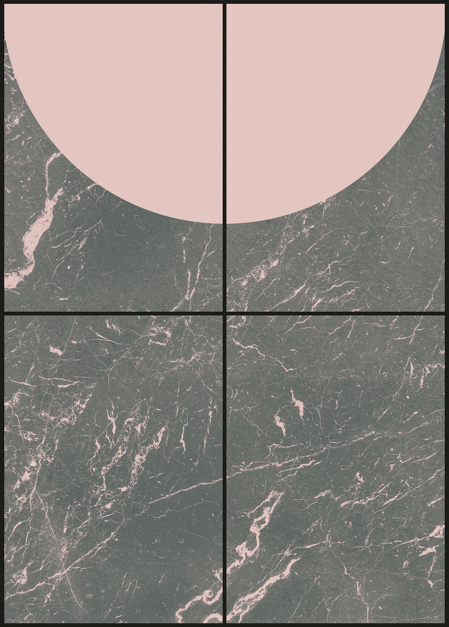 Xora Vliestapete Grau, Rosa 200x280 cm
