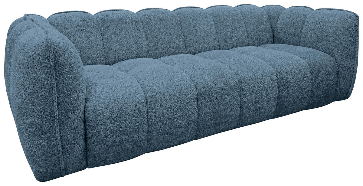 BIGSOFA Chenille Blau  - Blau/Schwarz, MODERN, Kunststoff/Textil (235/73/103cm) - Carryhome