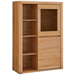 HIGHBOARD  98,4/139,6/37,7 cm  - Kernbuche/Grau, KONVENTIONELL, Glas/Holz (98,4/139,6/37,7cm) - Voleo
