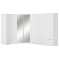 ECKKLEIDERSCHRANK 208/197/298 cm  - Chromfarben/Weiss, Modern, Holzwerkstoff (208/197/298cm) - Rauch Möbel