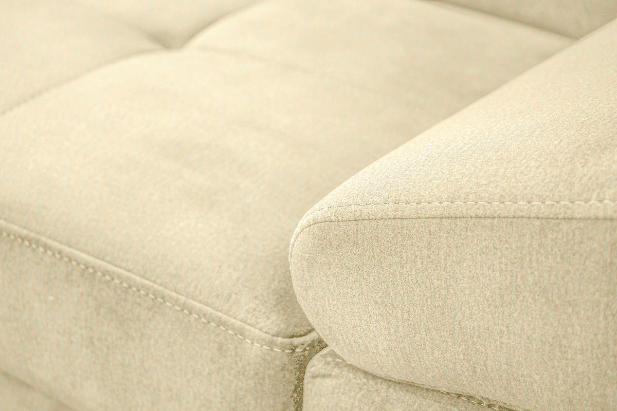 ECKSOFA Beige Webstoff Bettkasten, Schlaffunktion, Rücken echt, Armteilverstellung, Kopfteilverstellung  - Chromfarben/Beige, MODERN, Textil/Metall (205/278cm) - Stylife