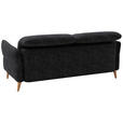 2-SITZER-SOFA in Webstoff Schwarz  - Eiche Bianco/Schwarz, Design, Holz/Textil (192-220/85-106/112cm) - Dieter Knoll