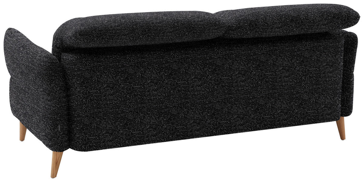 2-SITZER-SOFA in Webstoff Schwarz  - Eiche Bianco/Schwarz, Design, Holz/Textil (192-220/85-106/98-112cm) - Dieter Knoll