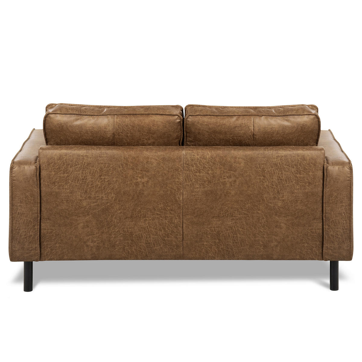 2-SITZER-SOFA Braun Echtleder Lederlook  - Braun, Design, Leder/Textil (148/85/92cm) - Livetastic