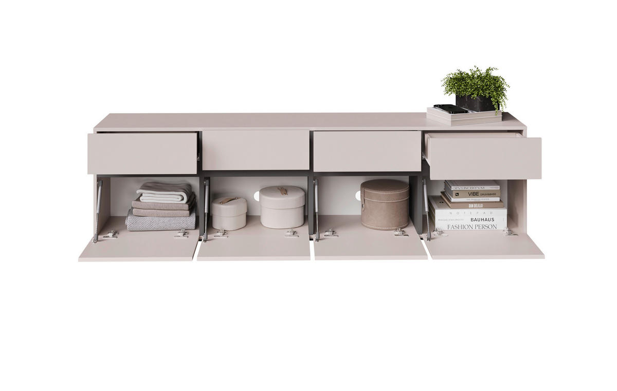 NIZKA OMARICA kašmir  - črna/kašmir, Design, leseni material (200/52,8/40cm) - Xora