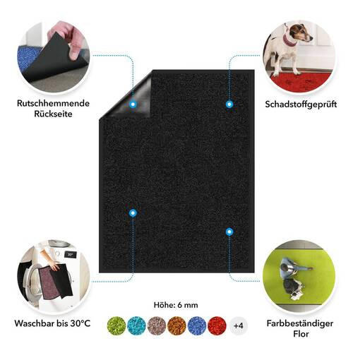 SCHMUTZFANGMATTE - Blau, KONVENTIONELL, Kunststoff/Textil (120/180cm)