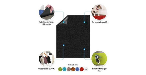 SCHMUTZFANGMATTE 40/60 cm Schwarz - Schwarz, KONVENTIONELL, Kunststoff/Textil (40/60cm) - Esposa
