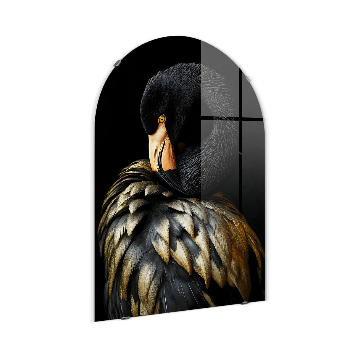 GLASBILD Tiere 70/100 cm  - Goldfarben/Schwarz, Basics, Glas/Papier (70/100cm)