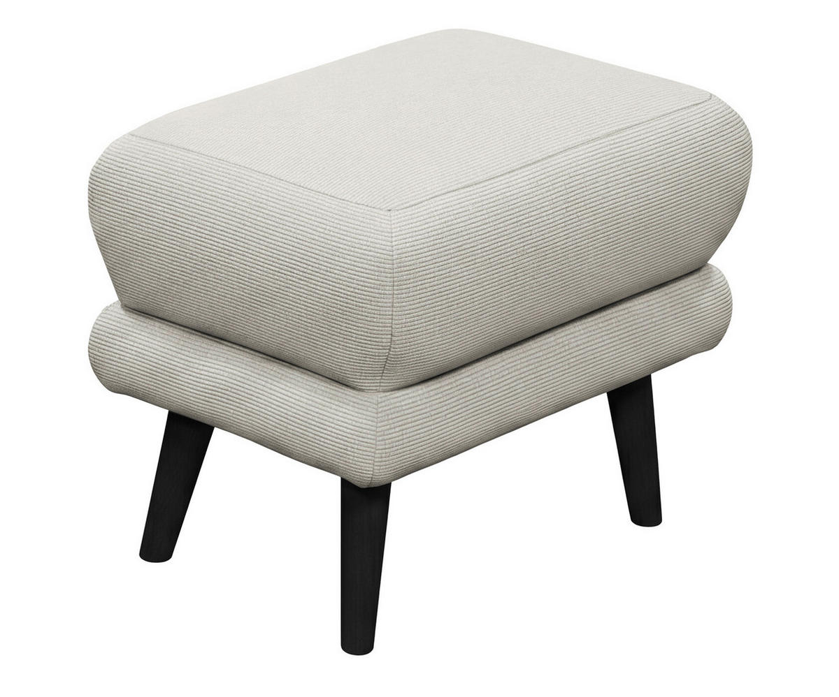 HOCKER MINA Cord Sandfarben  - Sandfarben/Schwarz, MODERN, Holz/Textil (63/43/42cm) - MID.YOU