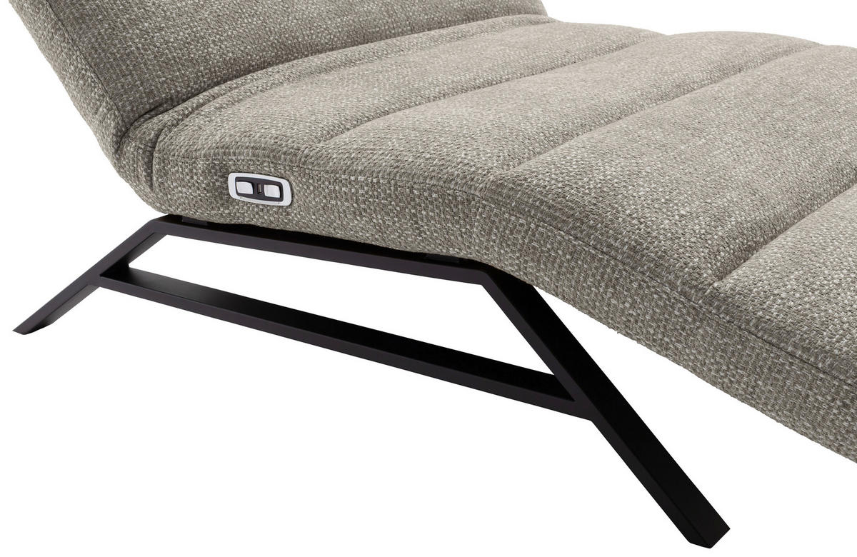RELAXLIEGE Chenille Hellgrau  - Hellgrau/Schwarz, Design, Textil/Metall (120/54-113/158-198cm) - Pure Home Lifestyle
