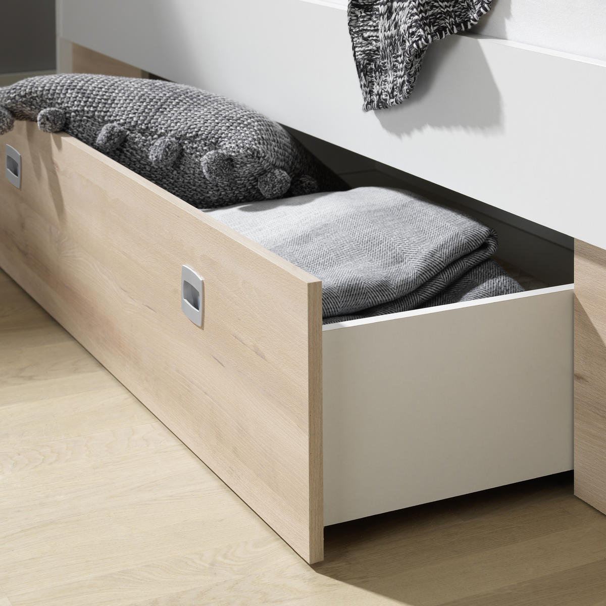 ÁGY 180/200 cm  fehér, bükk  - bükk/fehér, Design, faalapú anyag/fa (180/200cm) - Ti'me