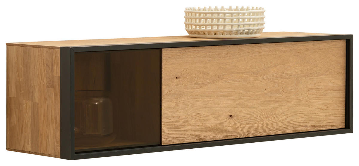 HÄNGEELEMENT Eichefarben  125/36/37 cm  - Eichefarben/Anthrazit, Design, Glas/Holz (125/36/37cm) - Schöner Wohnen