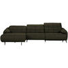 ECKSOFA in Echtleder Olivgrün  - Beige/Schwarz, Design, Leder/Metall (165/313cm) - Emilio Belluti