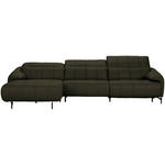 ECKSOFA in Echtleder Olivgrün  165/313 cm  - Beige/Schwarz, Design, Leder/Metall (165/313cm) - Emilio Belluti