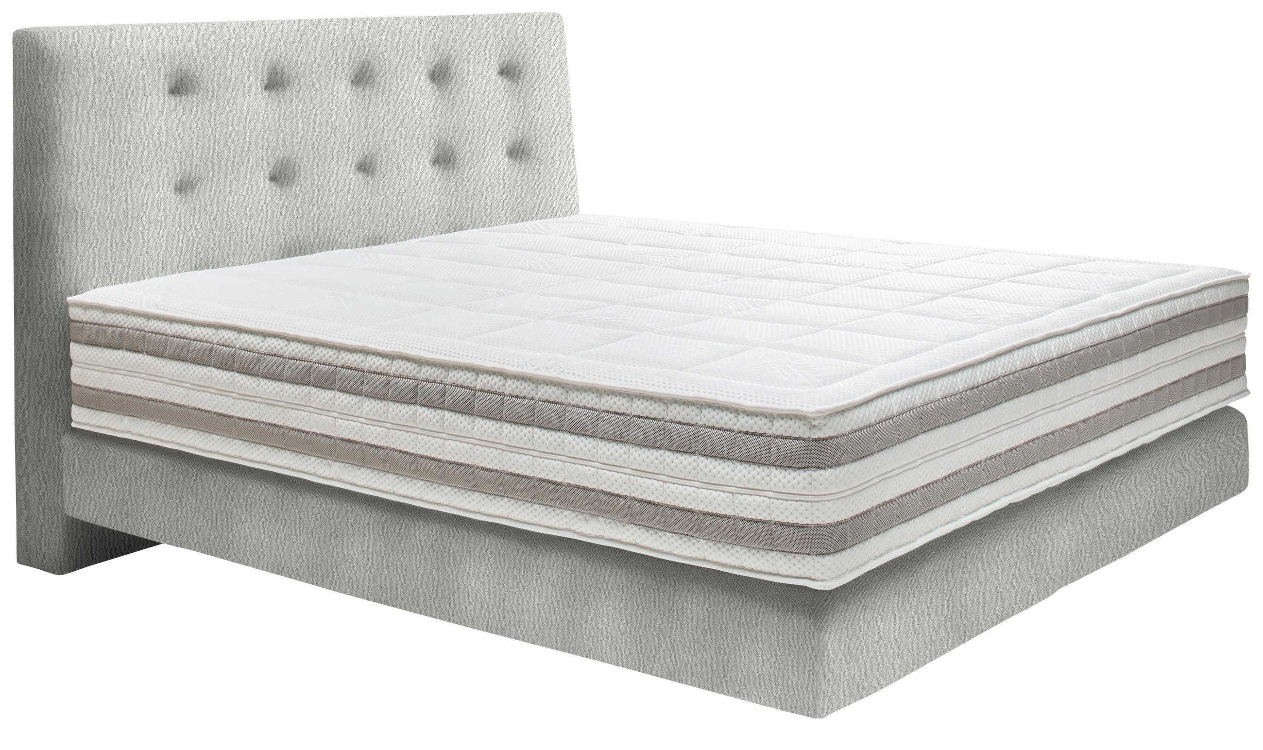 BOXSPRINGBETT 180/200 cm  in Creme  - Creme, KONVENTIONELL, Holz/Textil (180/200cm) - Dieter Knoll