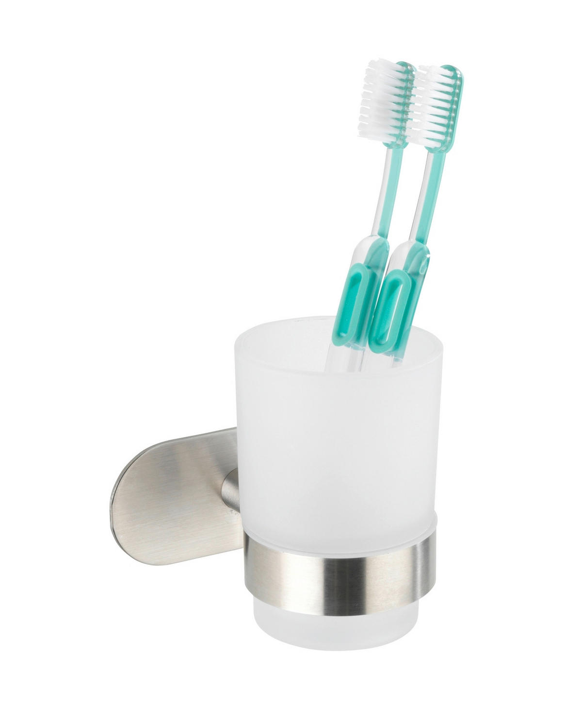 ZAHNPUTZBECHERHALTER  - Silberfarben, Basics, Glas/Metall (10/9,5/10cm) - Wenko