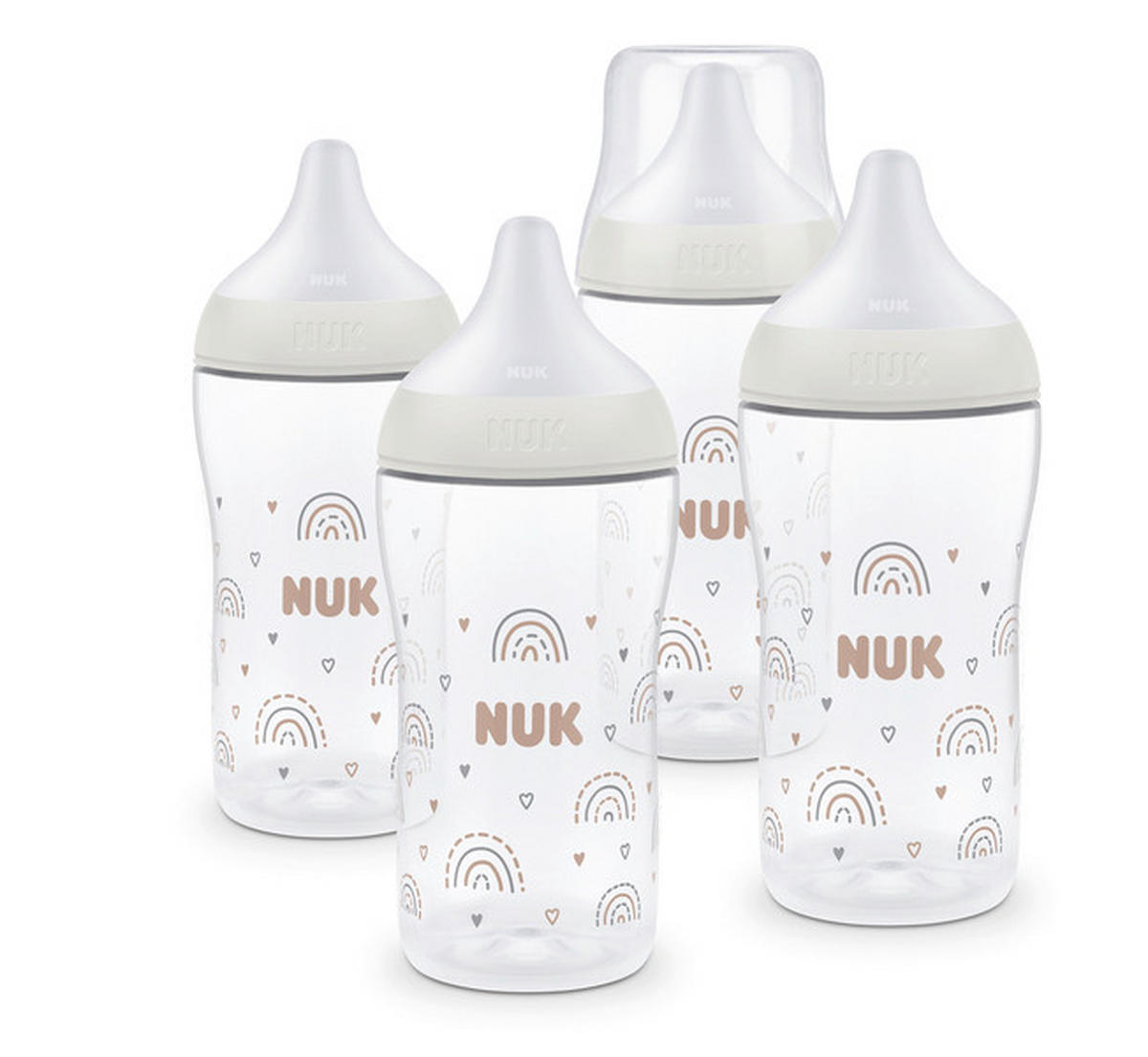 FLÄSCHCHENSET Perfect Match 4-teilig  - Beige, Basics, Kunststoff (14,2/14,2/18,4cm) - NUK