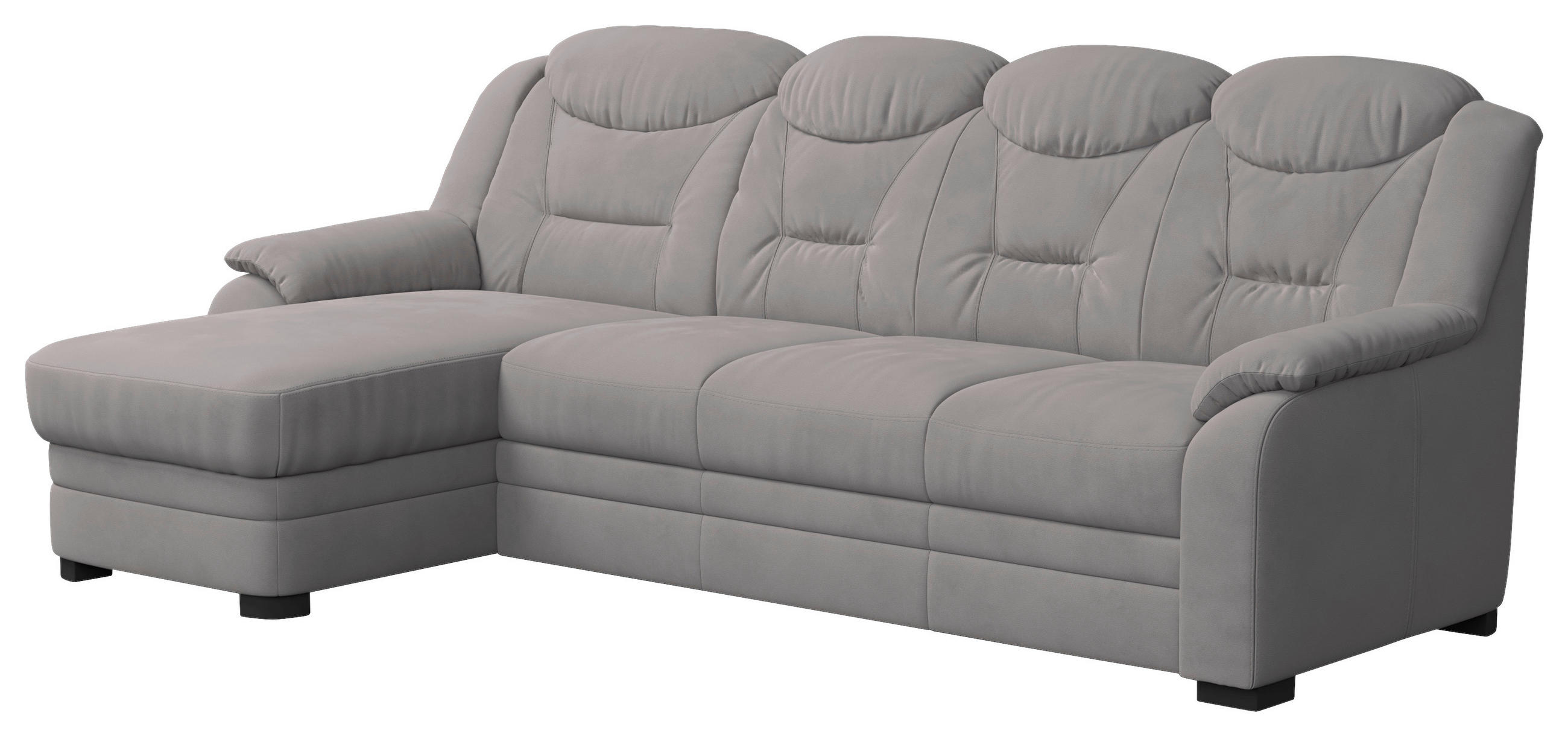 ECKSOFA Hellgrau Mikrofaser  - Hellgrau, Basics, Kunststoff/Textil (162/257cm) - MID.YOU