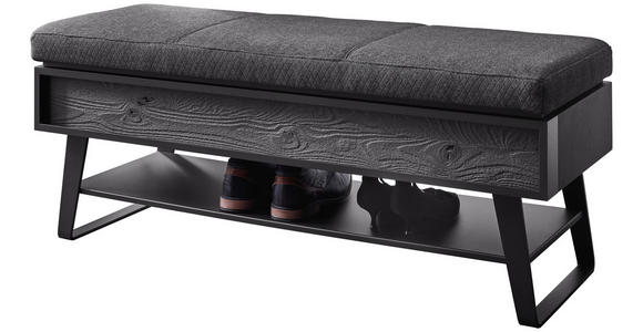 GARDEROBENBANK 118/48,5/41 cm  - Anthrazit, Design, Holz/Textil (118/48,5/41cm) - Johann Jakob