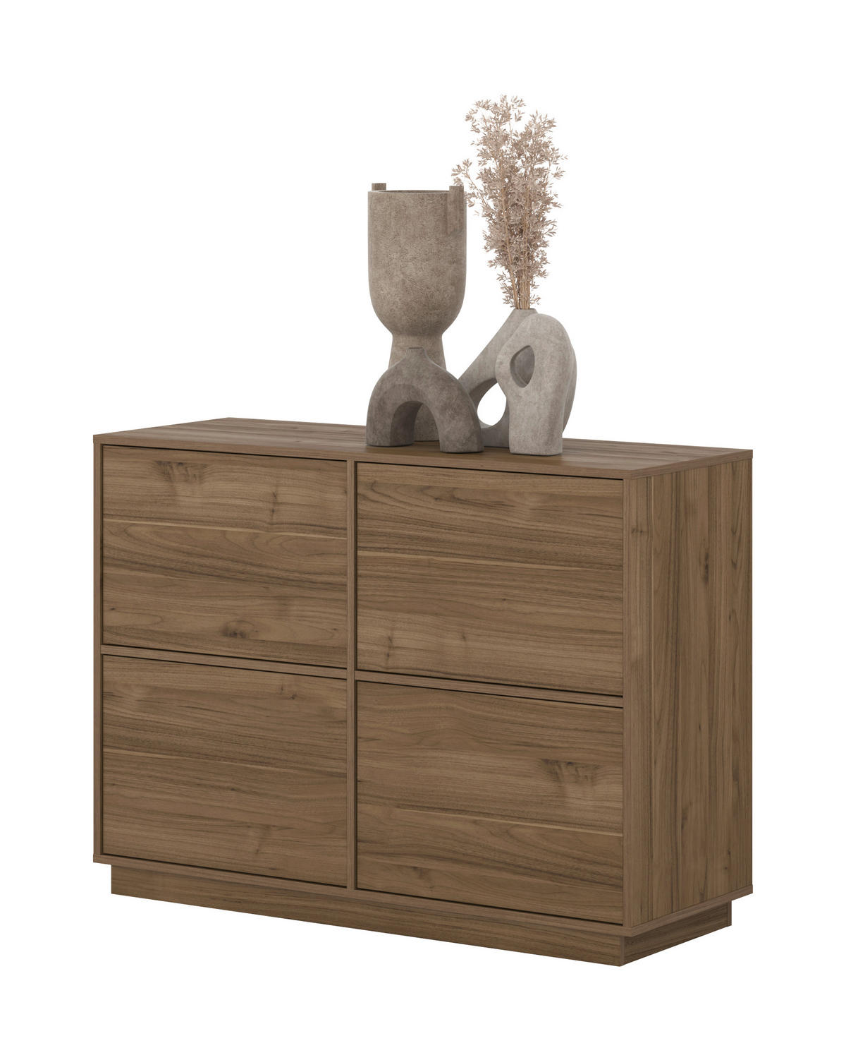 SIDEBOARD Japandi  in 111/82,5/41,5 cm  - Nussbaumfarben, Design, Holzwerkstoff (111/82,5/41,5cm) - MID.YOU