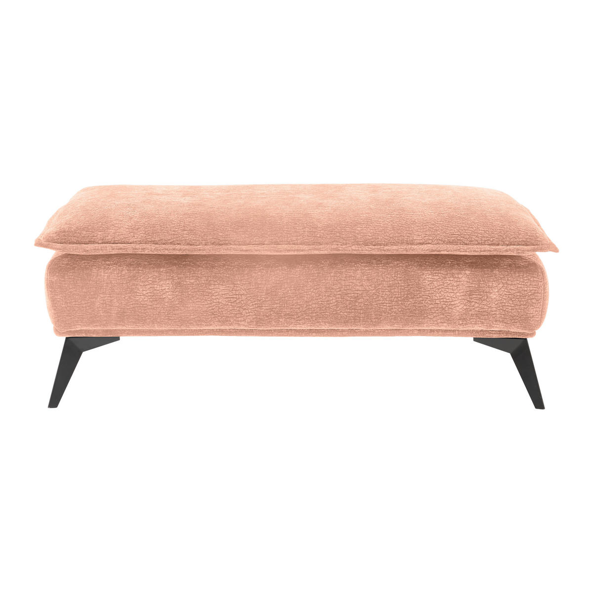 HOCKER Textil Altrosa  - Schwarz/Altrosa, Modern, Textil/Metall (122/47/68cm) - MID.YOU