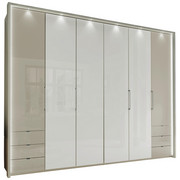 FALTTÜRENSCHRANK in Grau, Weiß - Weiß/Grau, Design, Glas/Holzwerkstoff (300/236/58cm) - Novel