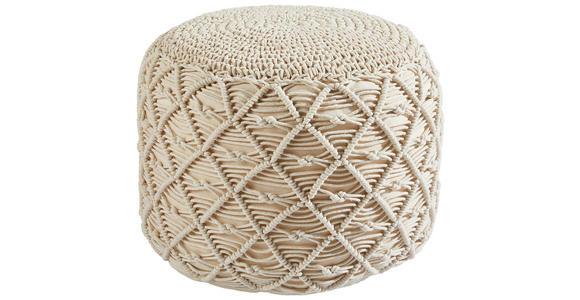 POUF Abstraktes Naturfarben 45/45/35 cm  - Naturfarben, Trend, Textil (45/45/35cm) - Linea Natura