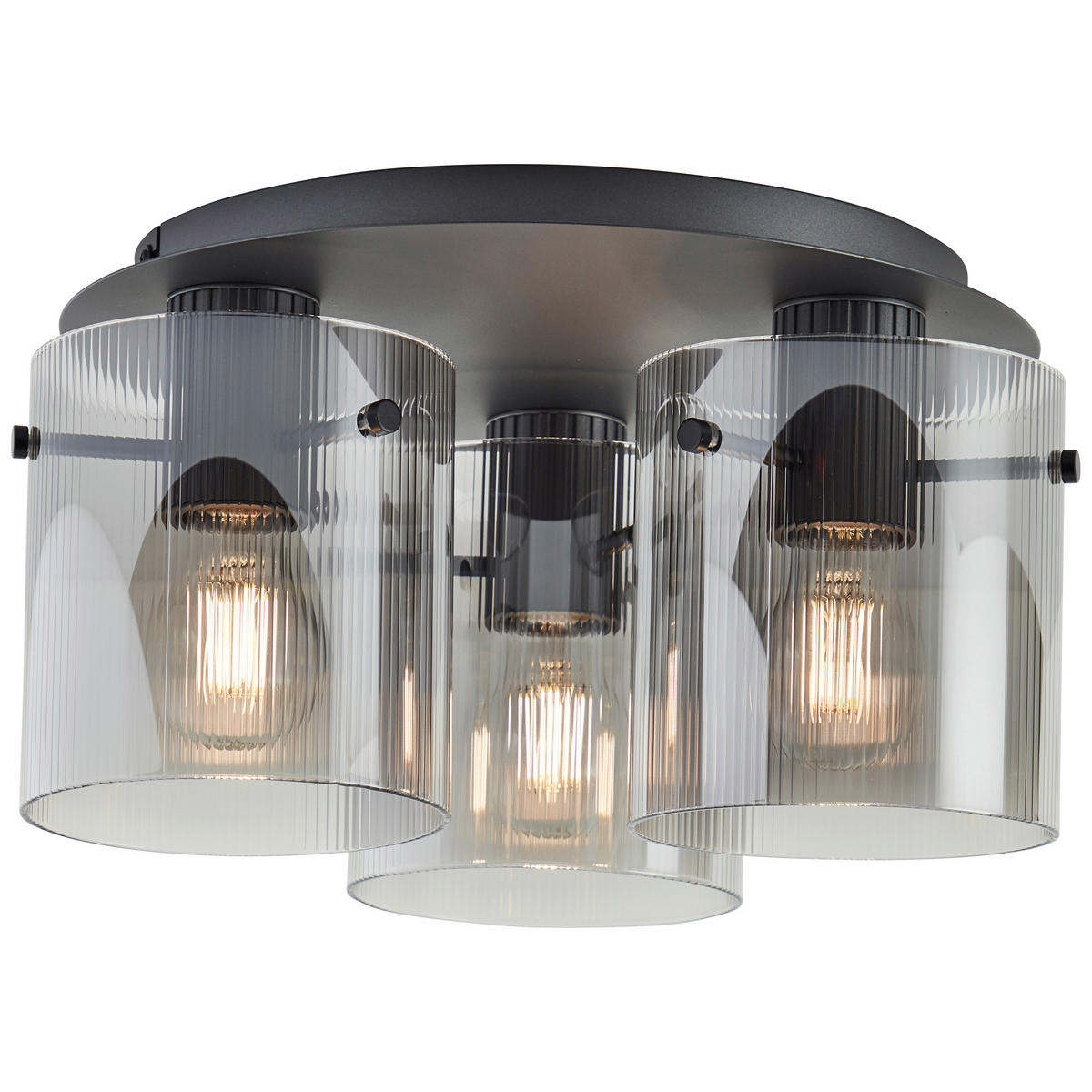 DECKENLEUCHTE 37/20 cm   - Anthrazit, LIFESTYLE, Glas/Metall (37/20cm) - Brilliant