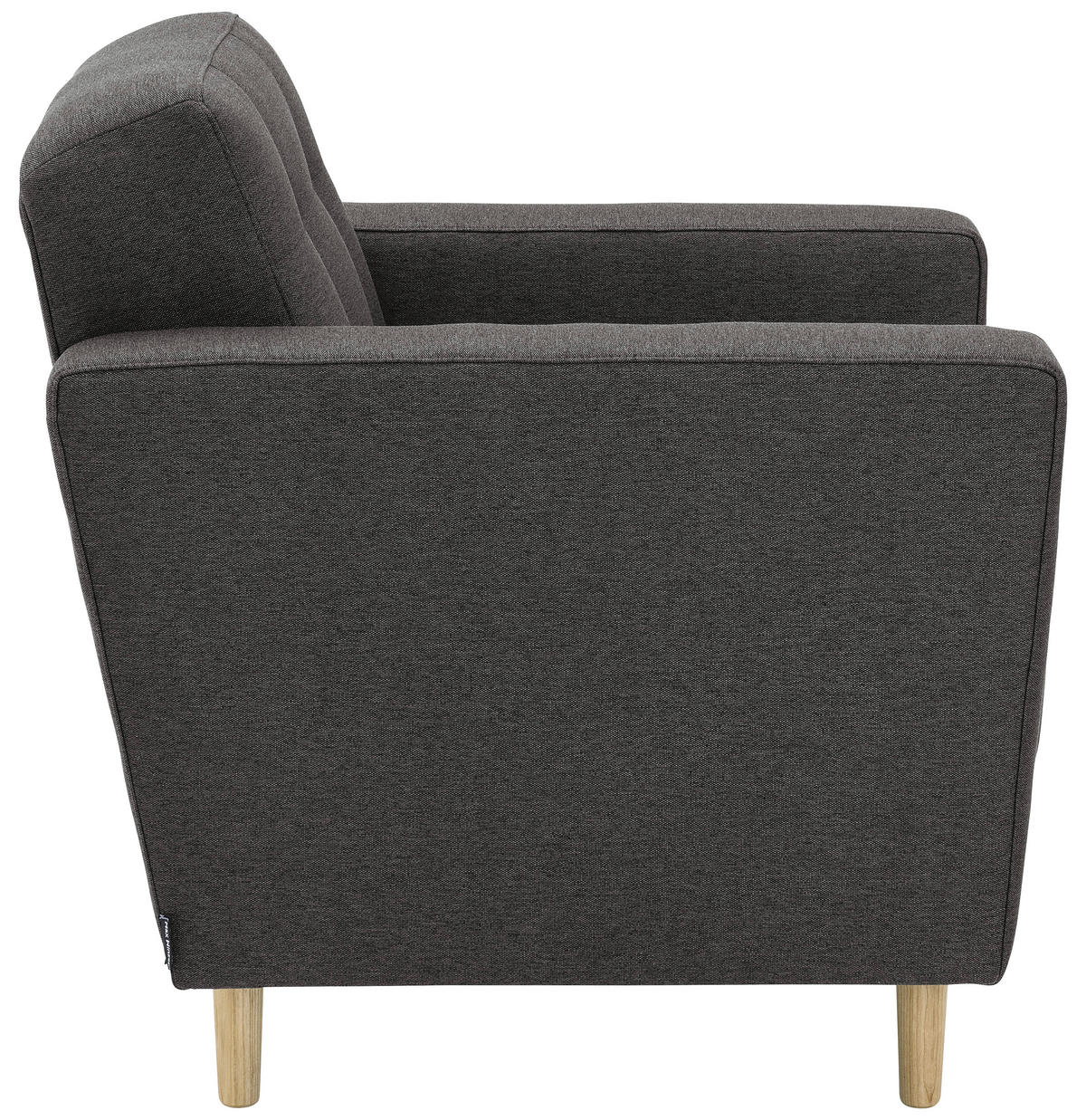 SESSEL in Flachgewebe Anthrazit  - Eschefarben/Anthrazit, Modern, Holz/Textil (75/81/83cm) - Max Winzer