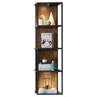 WANDREGAL 35/128/28 cm  - Eichefarben/Graphitfarben, Modern, Holzwerkstoff/Metall (35/128/28cm) - Livetastic