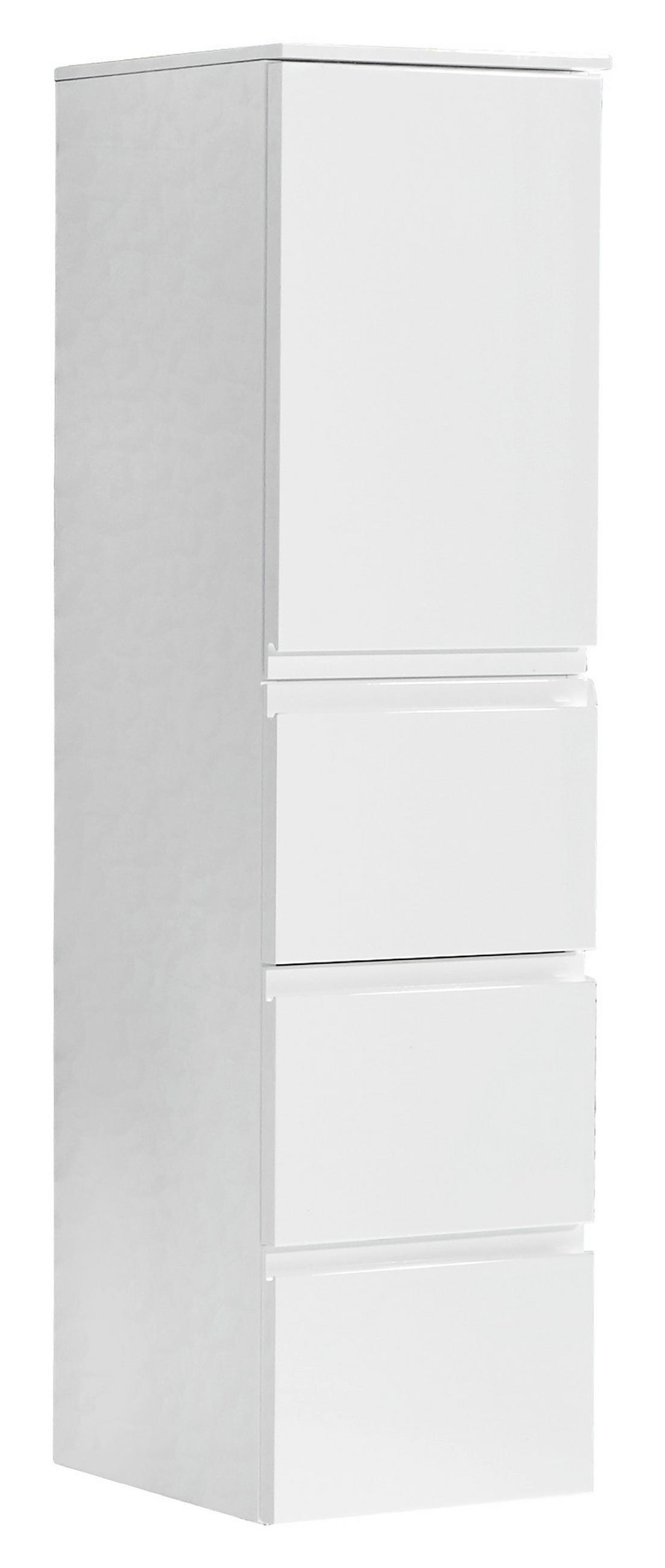 MIDISCHRANK 35/125/37 cm  - Weiß, Design, Glas/Holzwerkstoff (35/125/37cm) - Novel