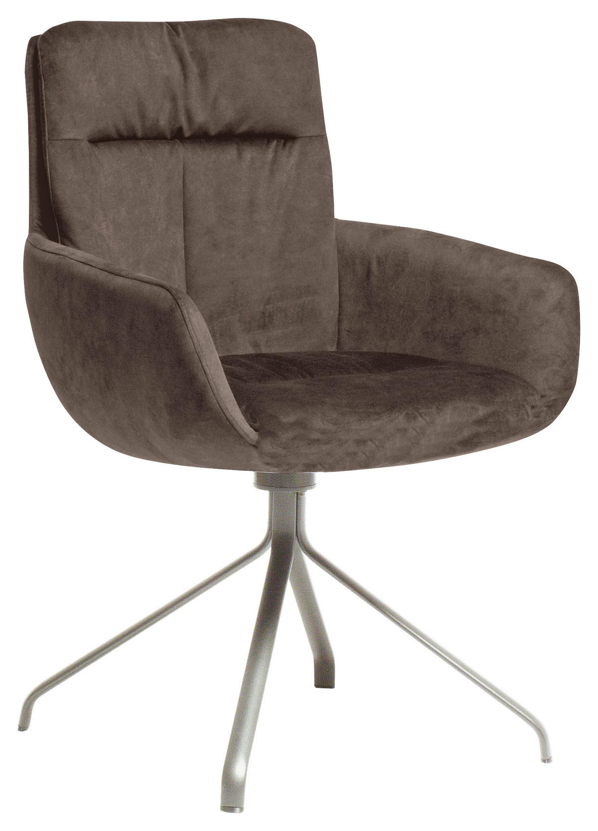 ARMLEHNSTUHL  in Edelstahl Velours  - Edelstahlfarben/Fango, Design, Textil/Metall (61/90/64cm) - Venjakob