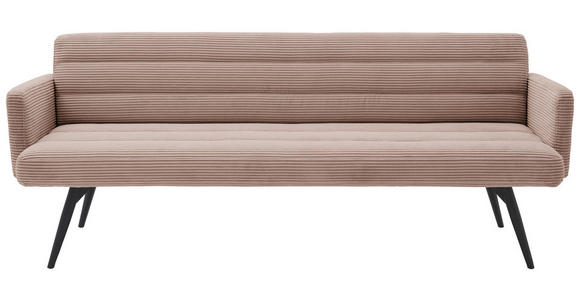 SITZBANK 216/86/68 cm  in Taupe  - Taupe/Schwarz, Design, Textil/Metall (216/86/68cm) - Dieter Knoll