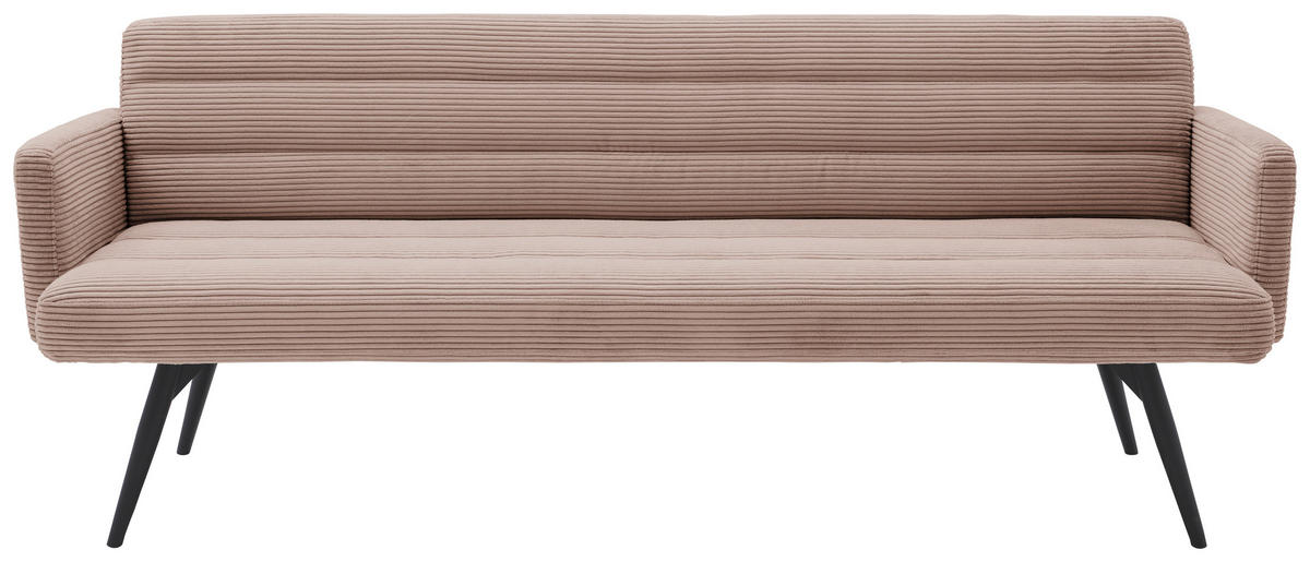 SITZBANK 216/86/68 cm  in Taupe  - Taupe/Schwarz, Design, Textil/Metall (216/86/68cm) - Dieter Knoll