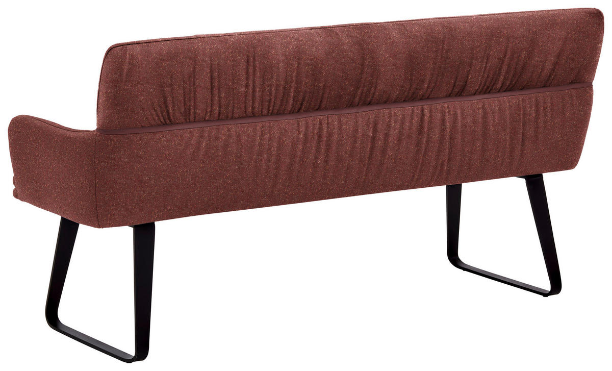 SITZBANK 220/86/68 cm Mikrofaser Dunkelrot  - Schwarz/Dunkelrot, Design, Textil/Metall (220/86/68cm) - Valdera
