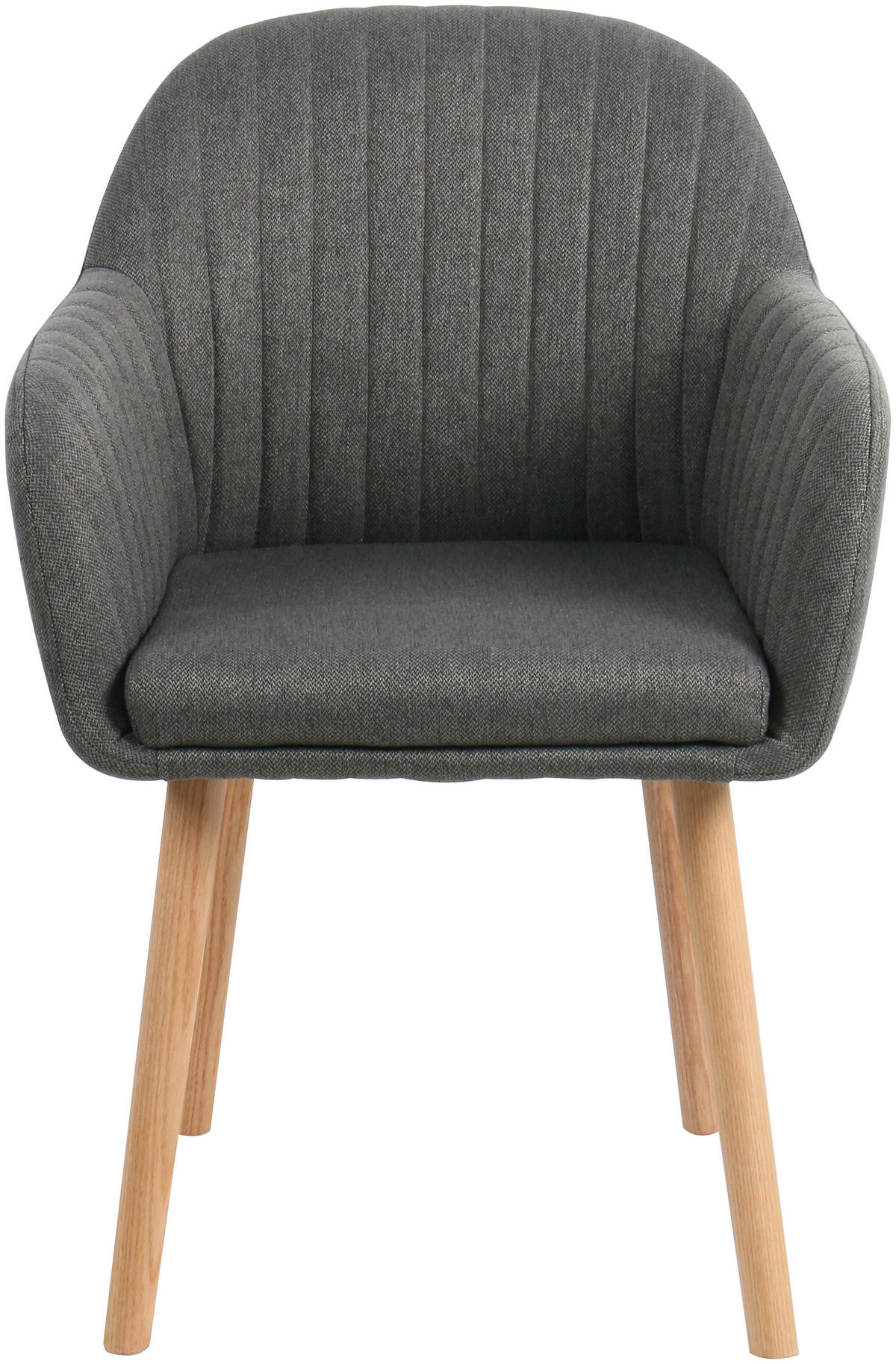 ARMLEHNSTUHL  in Leinenoptik  - Dunkelgrau/Naturfarben, MODERN, Holz/Textil (56/82/57cm) - MID.YOU