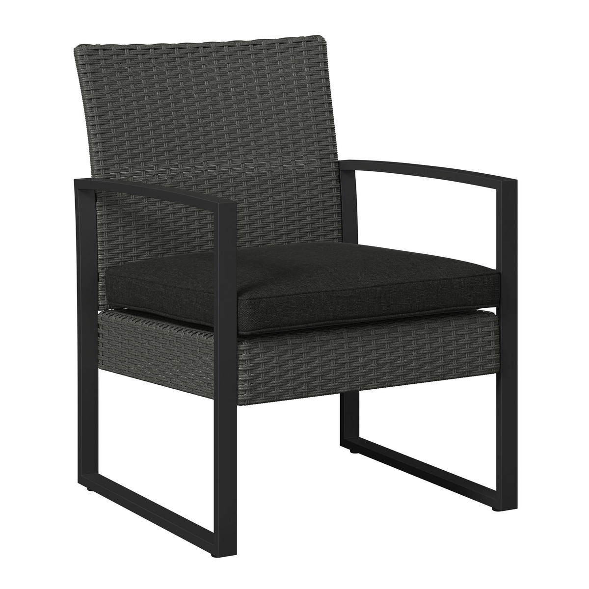 BALKONSET Grau 3-teilig  - Grau, Design, Kunststoff/Textil - Ambia Garden