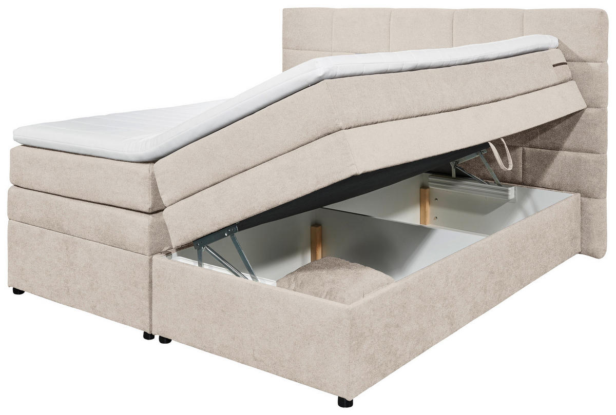 BOXSPRINGBETT 180/200 cm  in Sandfarben  - Sandfarben, KONVENTIONELL, Kunststoff/Textil (180/200cm) - MID.YOU