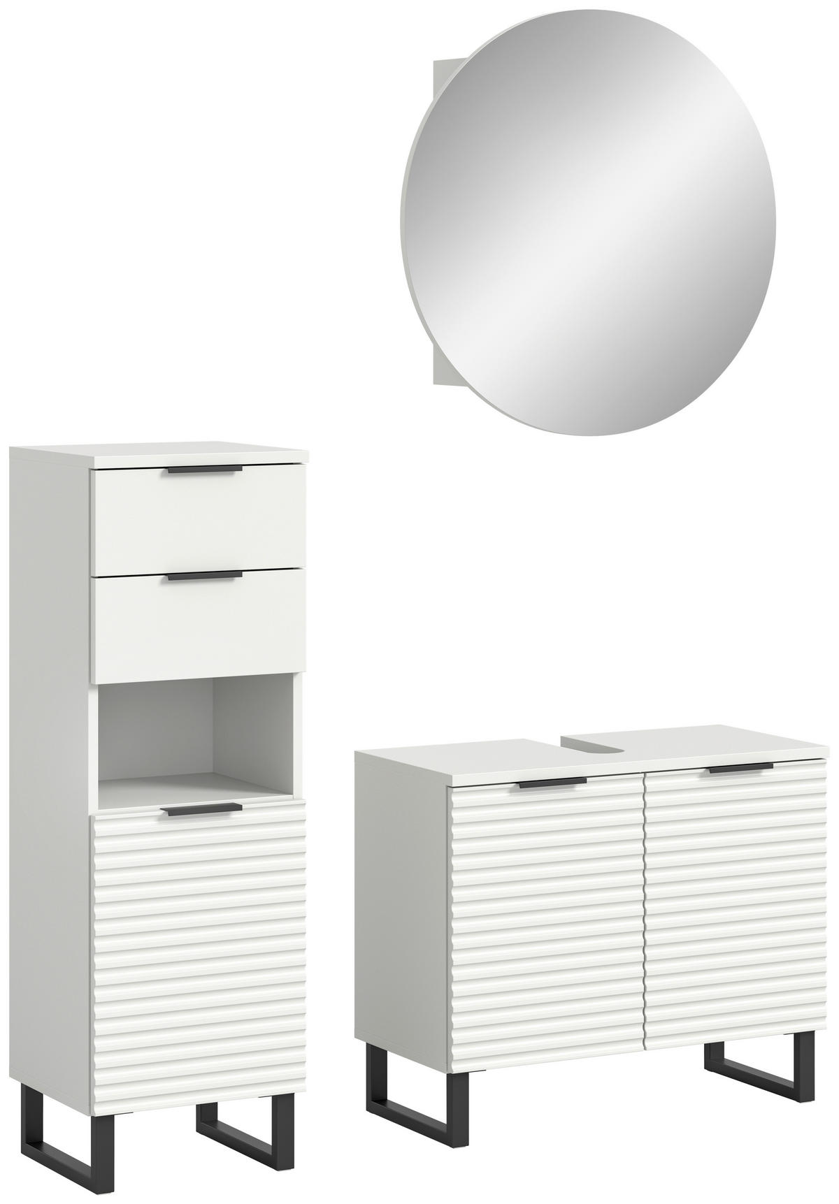 KOPALNICA  bela  - črna/bela, Moderno, kovina/leseni material (105cm) - MID.YOU