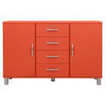 SIDEBOARD 146/92/41 cm  - Rot/Nickelfarben, Design, Holzwerkstoff/Metall (146/92/41cm) - Carryhome