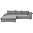 ECKSOFA Grau Flachgewebe  - Silberfarben/Grau, Design, Textil/Metall (174/306cm) - Carryhome