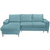 ECKSOFA Türkis Cord  - Türkis/Schwarz, KONVENTIONELL, Textil/Metall (150/240cm) - Carryhome