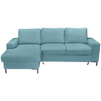 ECKSOFA Türkis Cord  - Türkis/Schwarz, KONVENTIONELL, Textil/Metall (150/240cm) - Carryhome